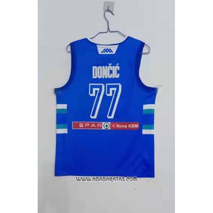 Camiseta Slovenia Luka Doncic #77 Tokyo 2021 Azul